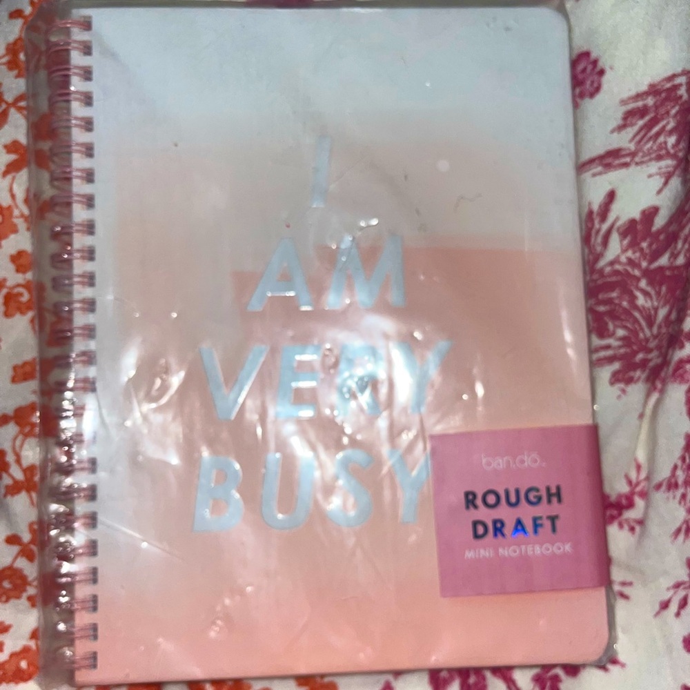 Urban Outfitters x Ban.do Pink Rough Draft Notebook NEW NWT